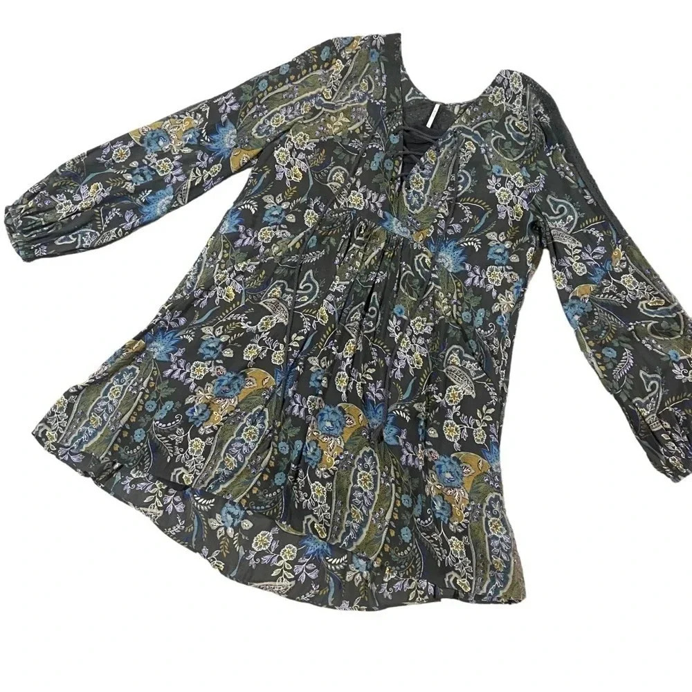 Free People Rain or Shine Floral Popover Tunic Sz M